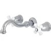 Sale Restoration Two Handles 3-Hole Wall Mount Roman Tub Faucet Tub Faucets
