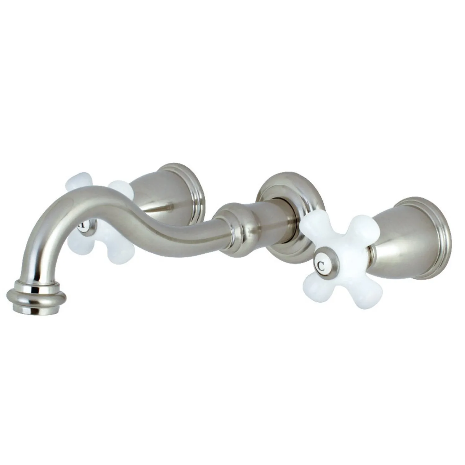 Sale Restoration Two Handles 3-Hole Wall Mount Roman Tub Faucet Tub Faucets