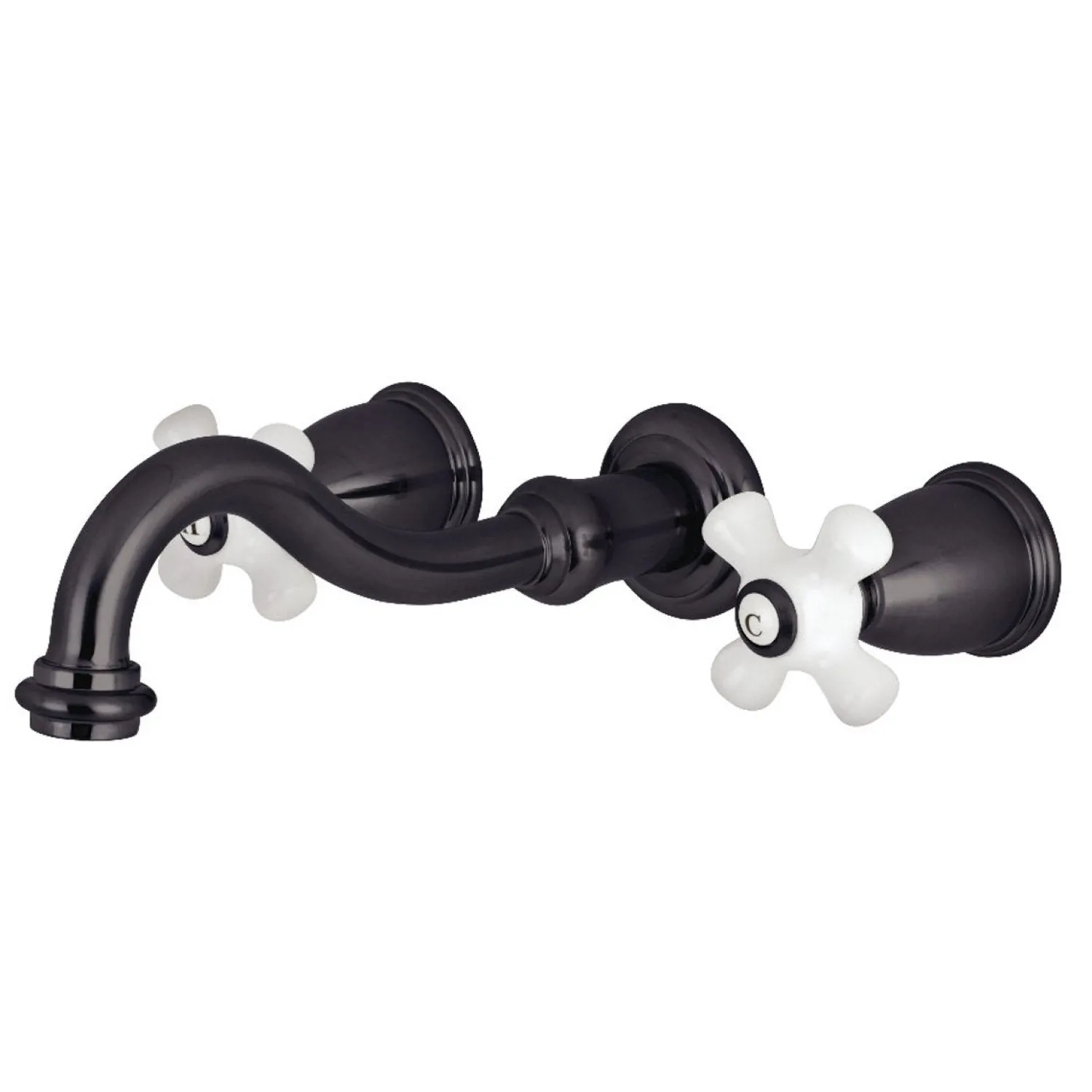 Sale Restoration Two Handles 3-Hole Wall Mount Roman Tub Faucet Tub Faucets
