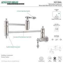 New Restoration Wall Mount Pot Filler Kitchen Faucet Wall Mounted Kitchen Faucets|Single Hole