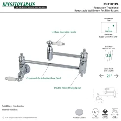 Clearance Restoration Wall Mount Single Hole Pot Filler Kitchen Faucet Wall Mounted Kitchen Faucets|Single Hole