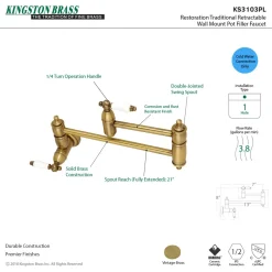 Clearance Restoration Wall Mount Single Hole Pot Filler Kitchen Faucet Wall Mounted Kitchen Faucets|Single Hole