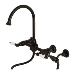 Sale Restoration Wall Mount 8-Inch Centerset Kitchen Faucet with Brass Sprayer Wall Mounted Kitchen Faucets|Faucets With Side Spray