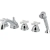 Discount Roman Cross Handles Tub Faucet with Hand Shower Tub Faucets