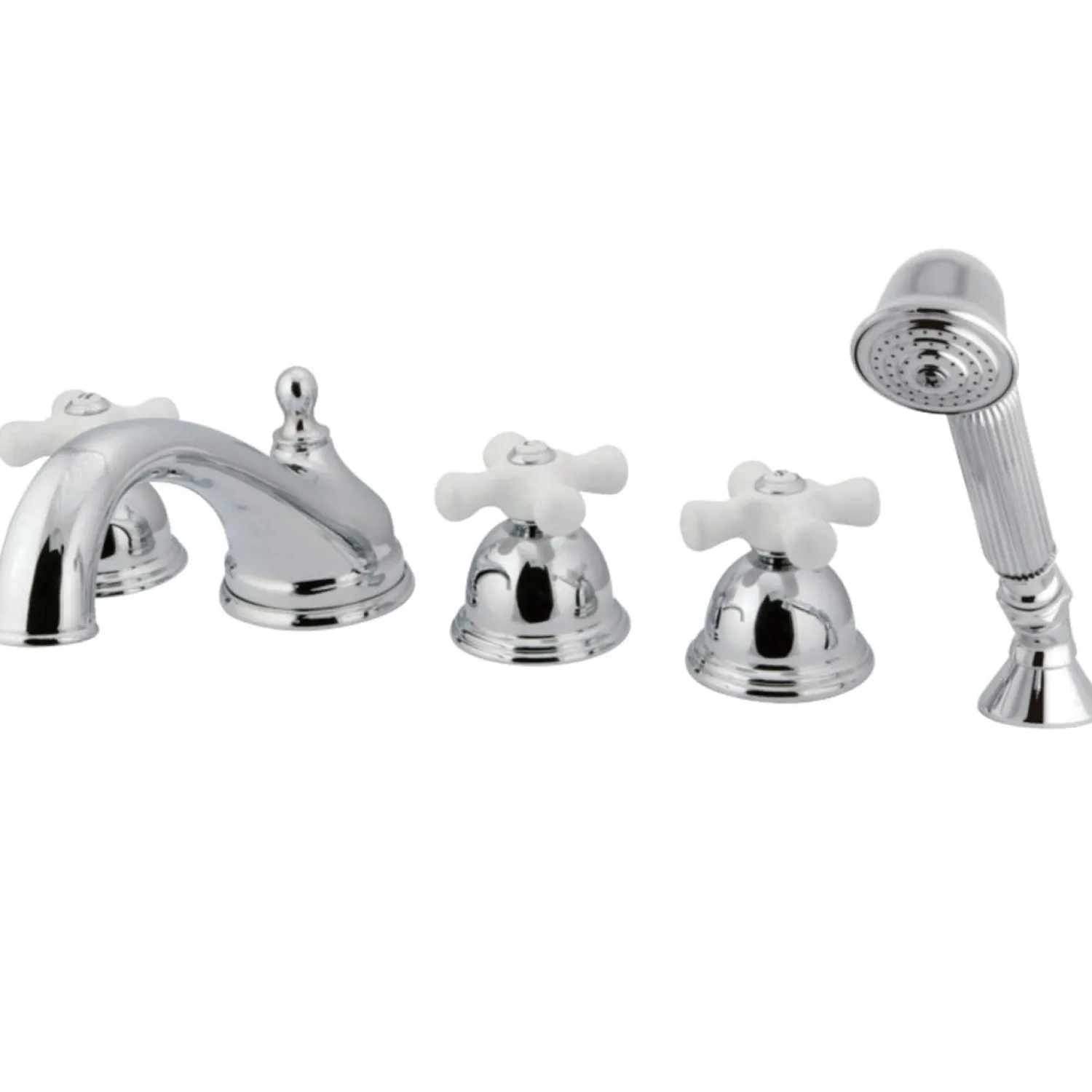 Discount Roman Cross Handles Tub Faucet with Hand Shower Tub Faucets