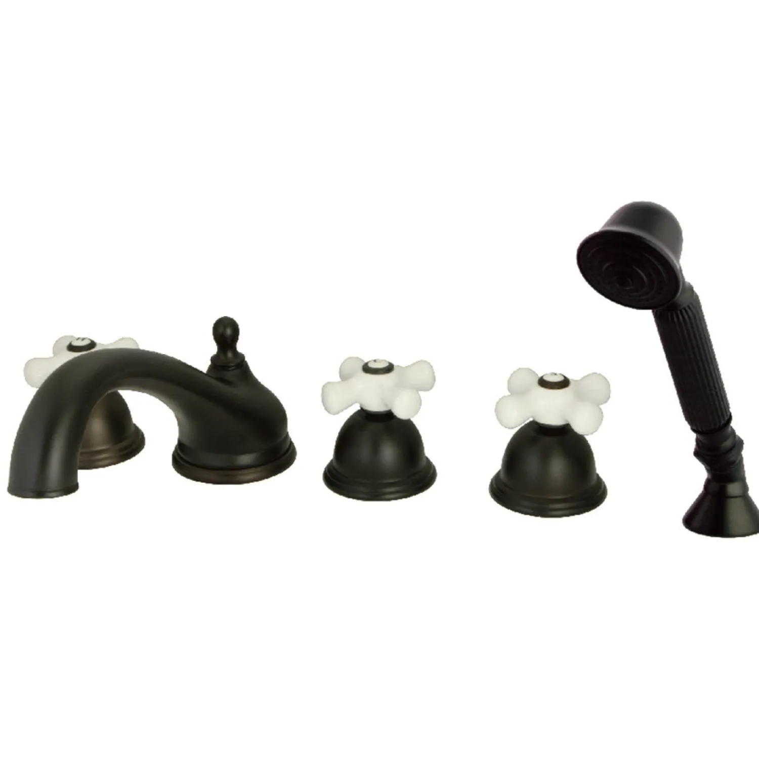 Discount Roman Cross Handles Tub Faucet with Hand Shower Tub Faucets