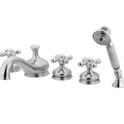 Outlet Roman 5-Hole Tub Filler with Hand Shower Tub & Shower Sets|Tub Faucets