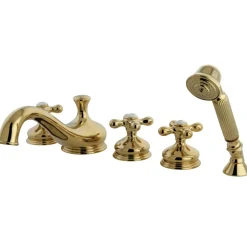 Outlet Roman 5-Hole Tub Filler with Hand Shower Tub & Shower Sets|Tub Faucets