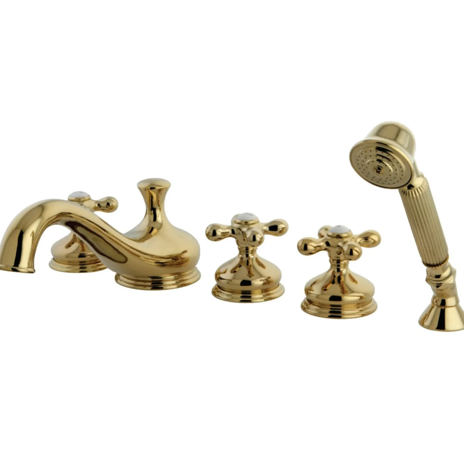 Outlet Roman 5-Hole Tub Filler with Hand Shower Tub & Shower Sets|Tub Faucets