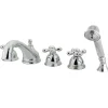 Best Roman KS335X5AX-P 3-Cross Handles Tub Faucet with Hand Shower Tub Faucets