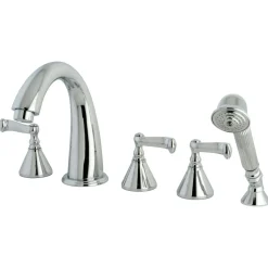 Best Roman 3-Lever Handles Tub Faucet with Hand Shower Tub Faucets