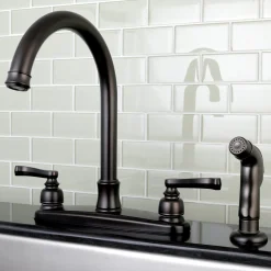 Outlet Royale Centerset Kitchen Faucet Faucets With Side Spray
