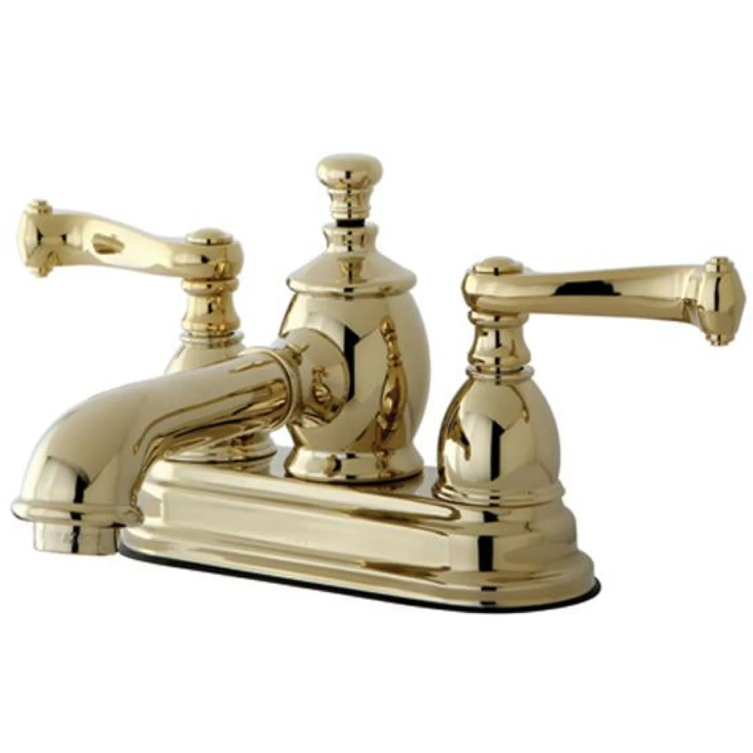 Outlet Royale 4" Centerset Lavatory Faucet with Heritage Spout and Metal Lever Handle 4" Center Set