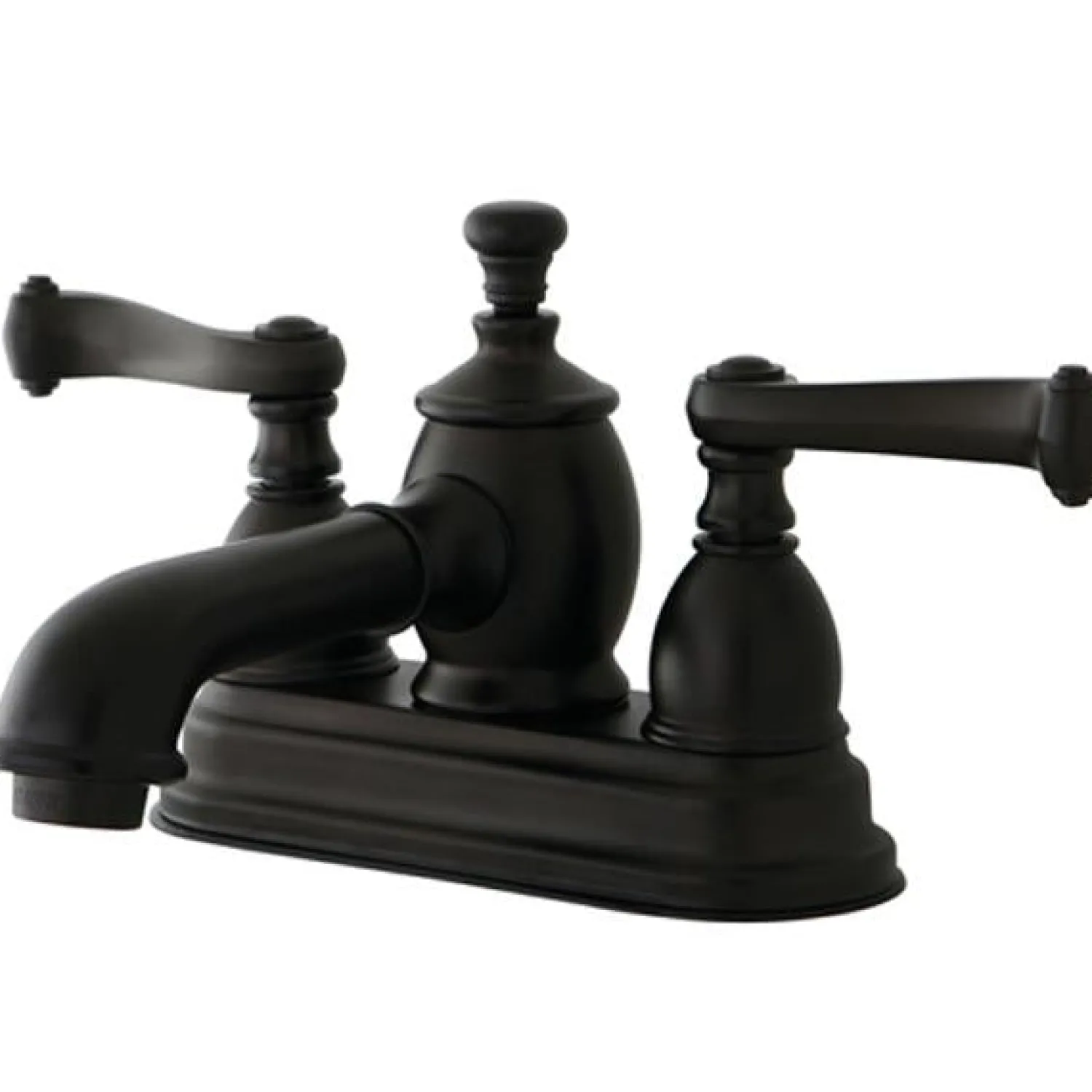 Outlet Royale 4" Centerset Lavatory Faucet with Heritage Spout and Metal Lever Handle 4" Center Set
