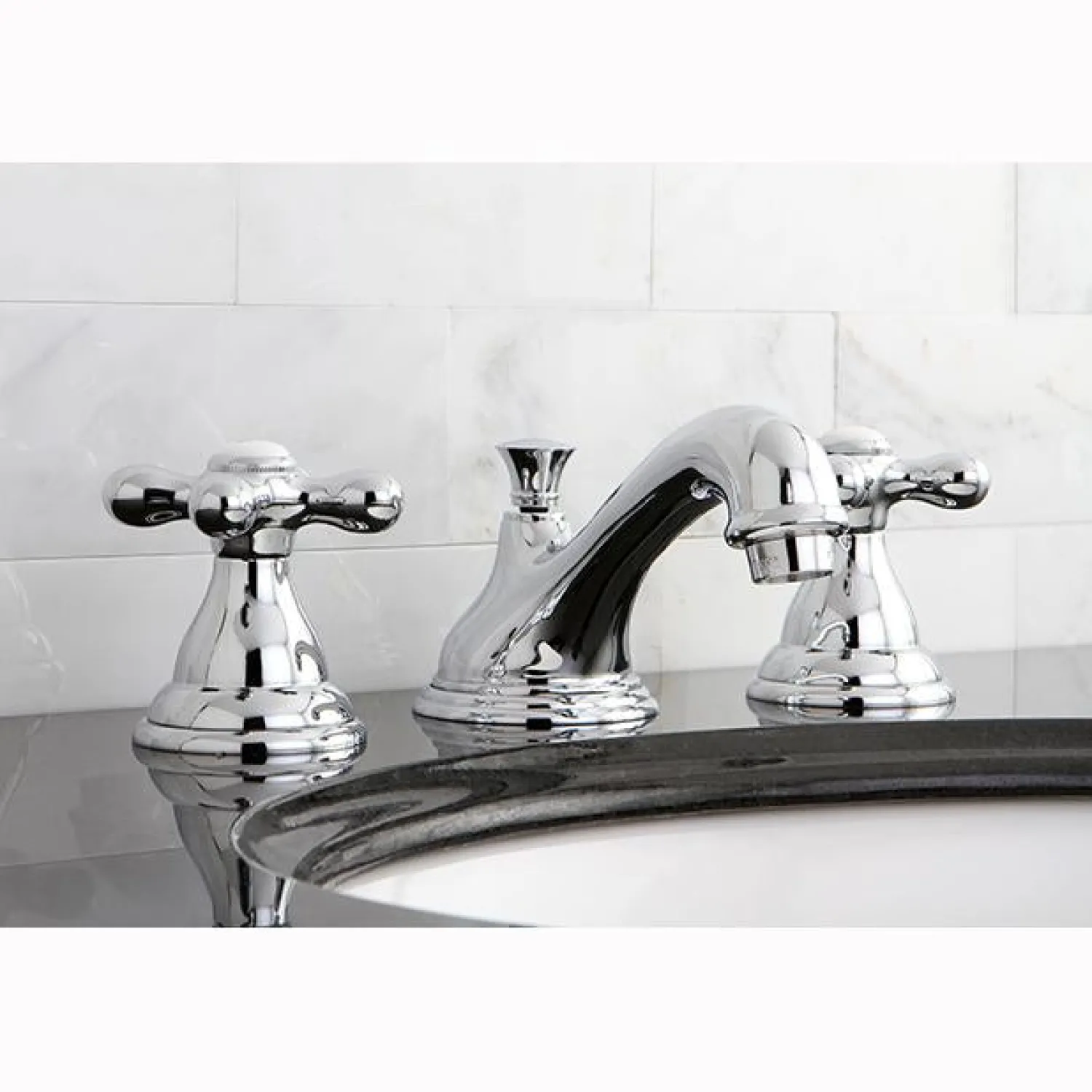 Discount Royale Classic Two Handle 8" to 16" Widespread Lavatory Faucet with Brass Pop-up 8" Widespread