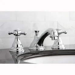 Sale Royale Classic Two Handle Deck Mount 8" to 16" Widespread Lavatory Faucet with Brass Pop-up 8" Widespread