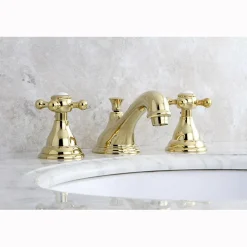 Sale Royale Classic Two Handle Deck Mount 8" to 16" Widespread Lavatory Faucet with Brass Pop-up 8" Widespread