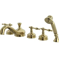 Sale Royale Classic Three Handle Roman Tub Filler with Hand Shower Tub Faucets
