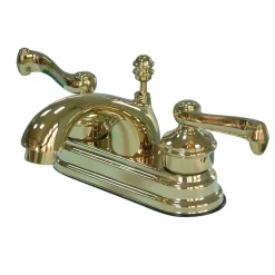 Sale Royale Contemporary 4" Centerset Two Handle Lavatory Faucet with Brass Pop-up 4" Center Set