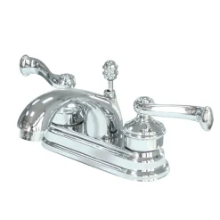 Sale Royale Contemporary 4" Centerset Two Handle Lavatory Faucet with Brass Pop-up 4" Center Set