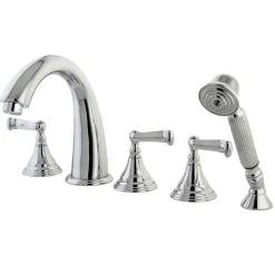 Clearance Royale Roman Tub Filler with Hand Shower in Polished Chrome Tub Faucets