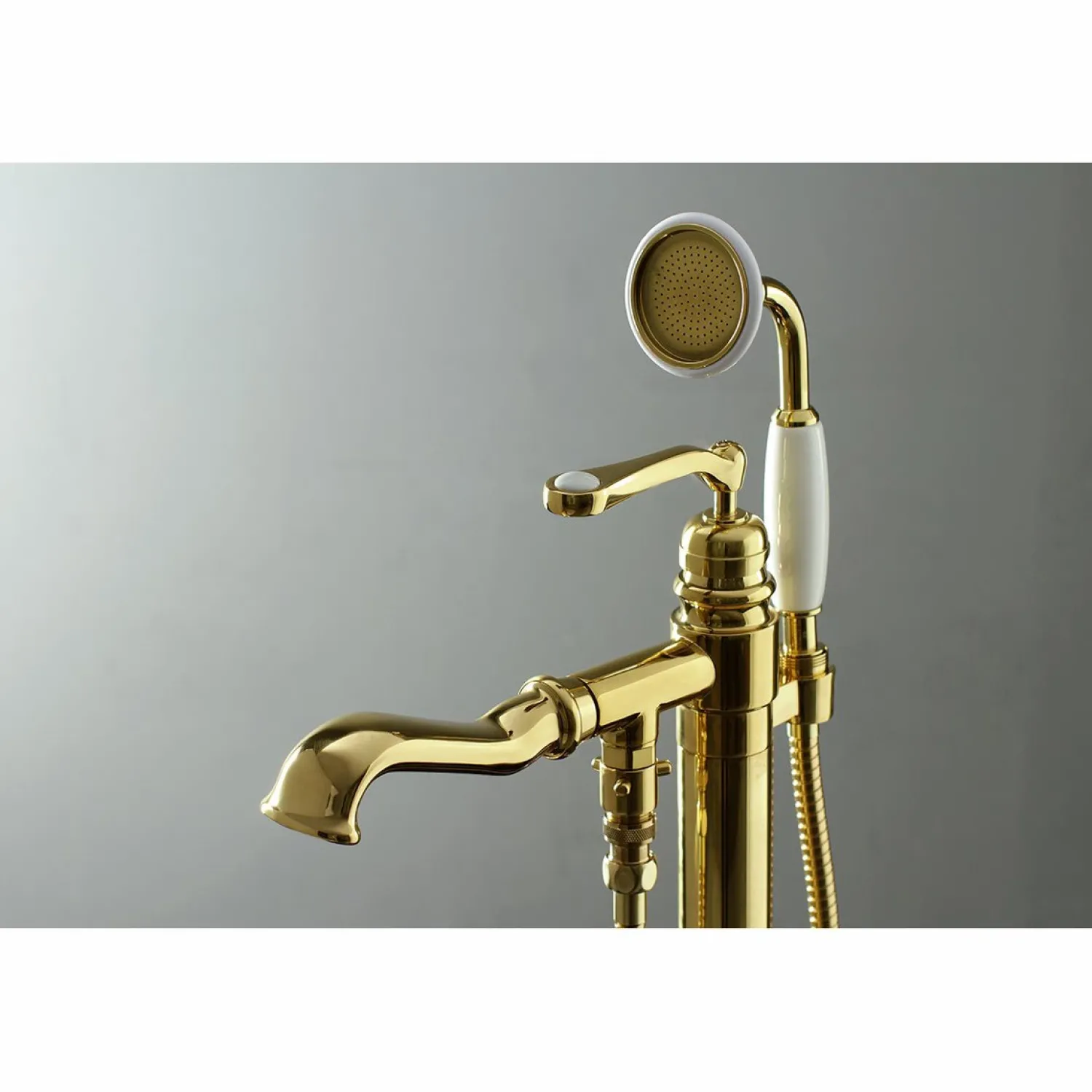 Discount Royale Single Handle Freestanding Roman Tub Faucet with Hand Shower Free Standing Tub Fillers|Tub Faucets