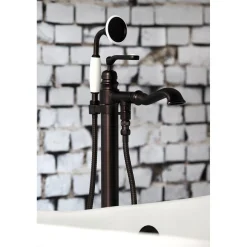 Discount Royale Single Handle Freestanding Roman Tub Faucet with Hand Shower Free Standing Tub Fillers|Tub Faucets
