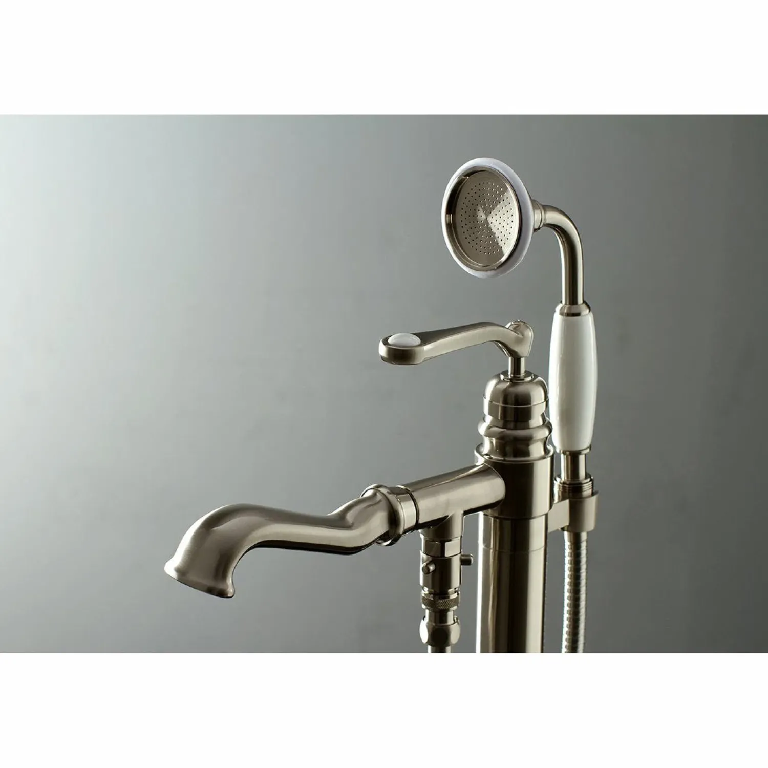 Discount Royale Single Handle Freestanding Roman Tub Faucet with Hand Shower Free Standing Tub Fillers|Tub Faucets