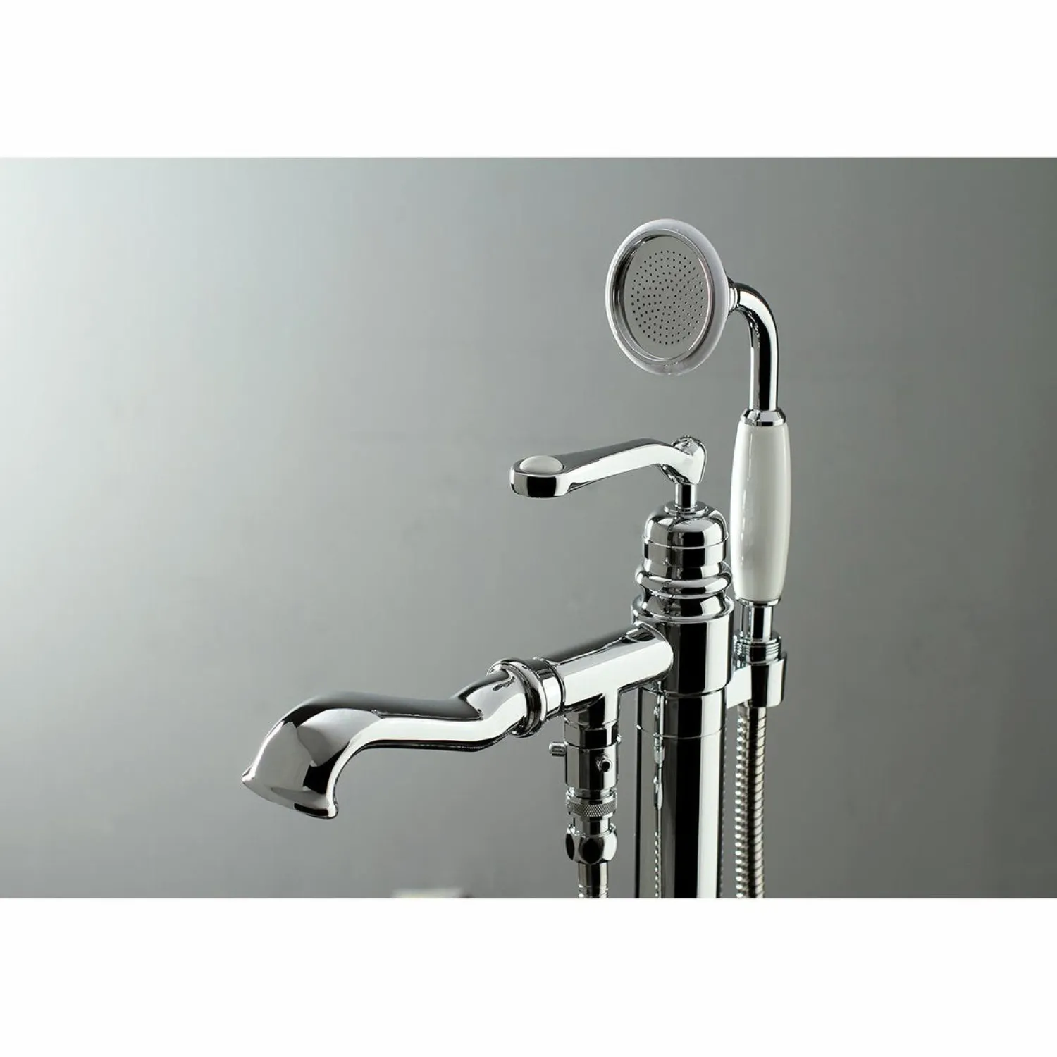 Discount Royale Single Handle Freestanding Roman Tub Faucet with Hand Shower Free Standing Tub Fillers|Tub Faucets