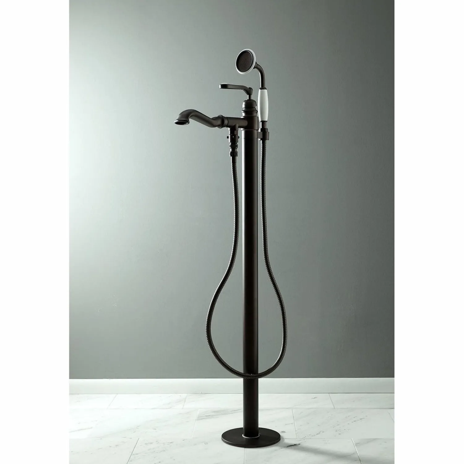 Discount Royale Single Handle Freestanding Roman Tub Faucet with Hand Shower Free Standing Tub Fillers|Tub Faucets