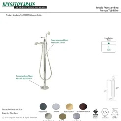 Discount Royale Single Handle Freestanding Roman Tub Faucet with Hand Shower Free Standing Tub Fillers|Tub Faucets