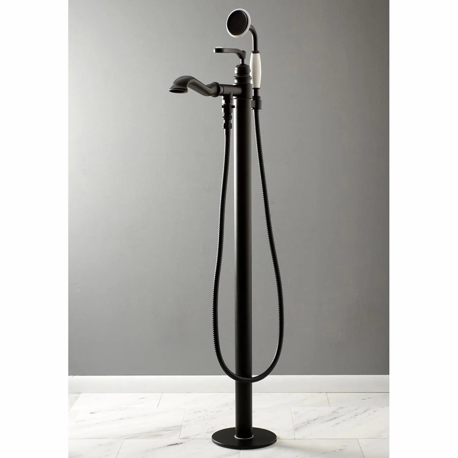 Discount Royale Single Handle Freestanding Roman Tub Faucet with Hand Shower Free Standing Tub Fillers|Tub Faucets