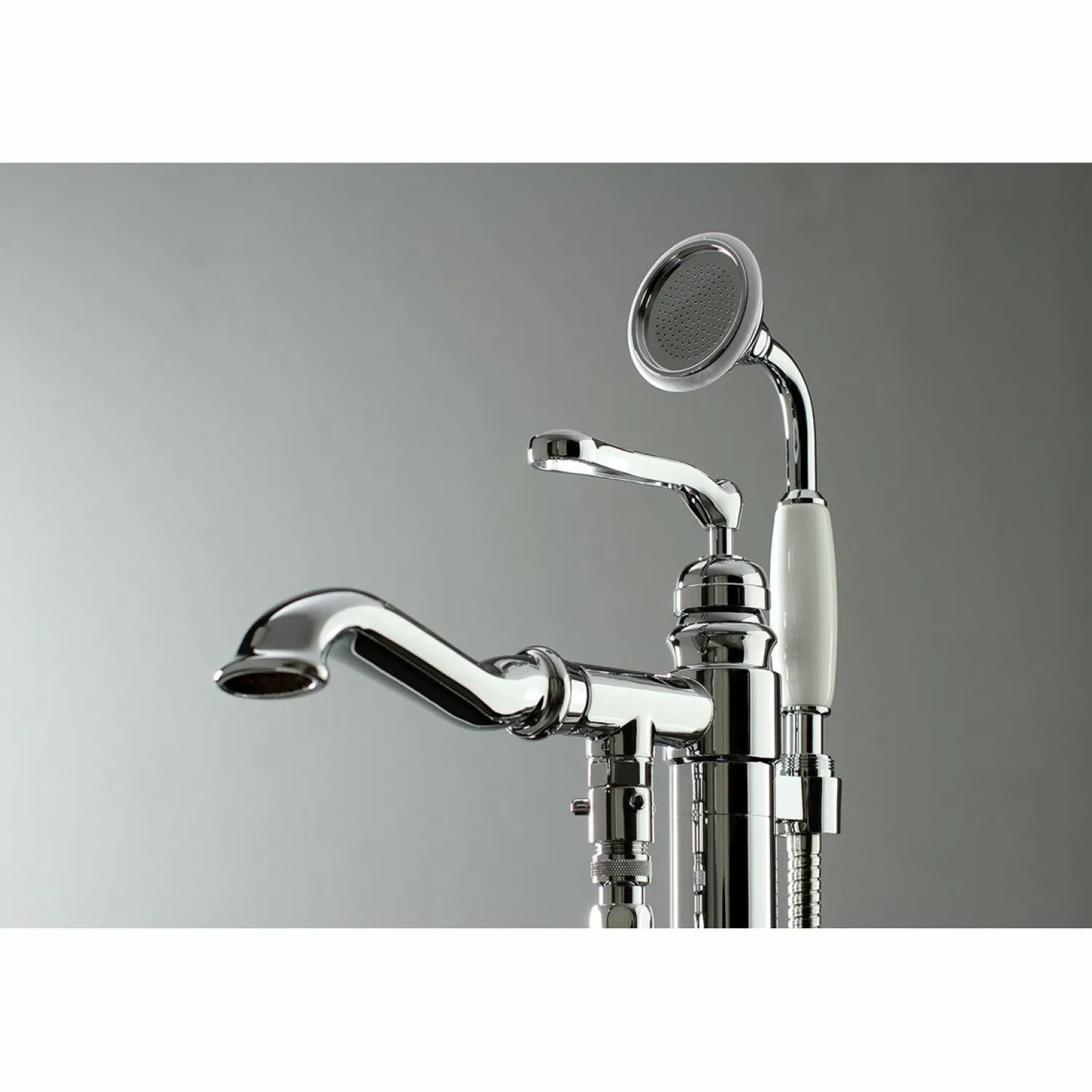 Discount Royale Single Handle Freestanding Roman Tub Faucet with Hand Shower Free Standing Tub Fillers|Tub Faucets