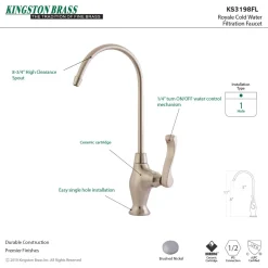Outlet Royale Single Handle Water Filtration Faucet Single Hole