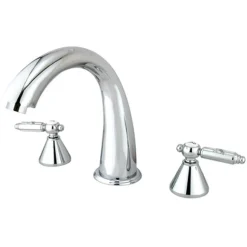 Clearance Royale Solid Brass Three Hole Two Handle Roman Tub Filler Tub Faucets