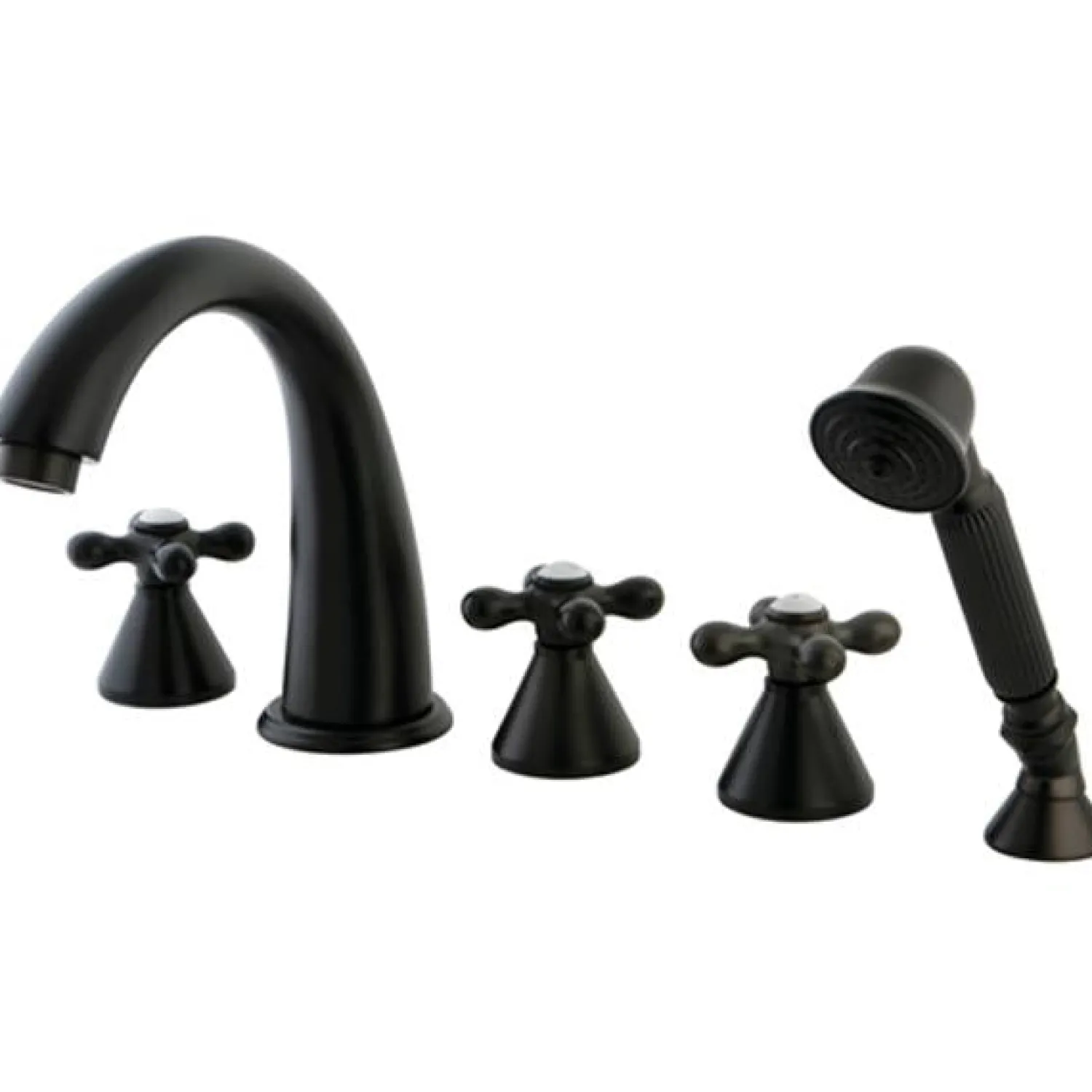 Online Royale Three Handle Oil Rubbed Bronze Roman Tub Filler with Hand Shower Tub Faucets