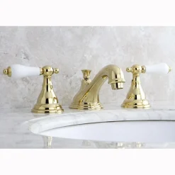Outlet Royale Three Hole Two Handle 8" to 16" Widespread Lavatory Faucet with Brass Pop-up 8" Widespread