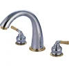 Online Royale Three Hole Two Handle Solid Brass Roman Tub Filler Tub Faucets