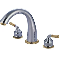 Online Royale Three Hole Two Handle Solid Brass Roman Tub Filler Tub Faucets