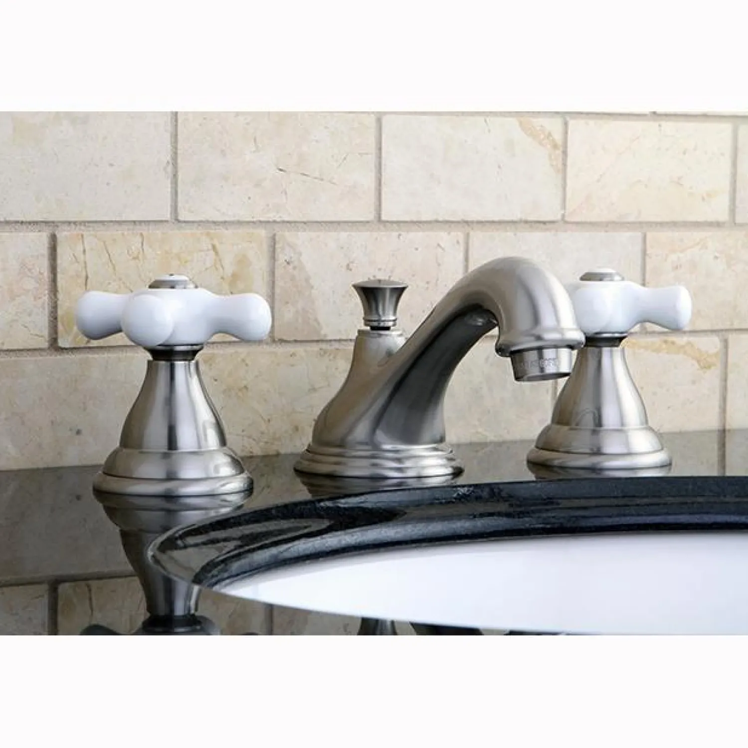 Sale Royale Two Handle 8" to 16" Widespread Solid Brass Lavatory Faucet with Brass Pop-up 8" Widespread