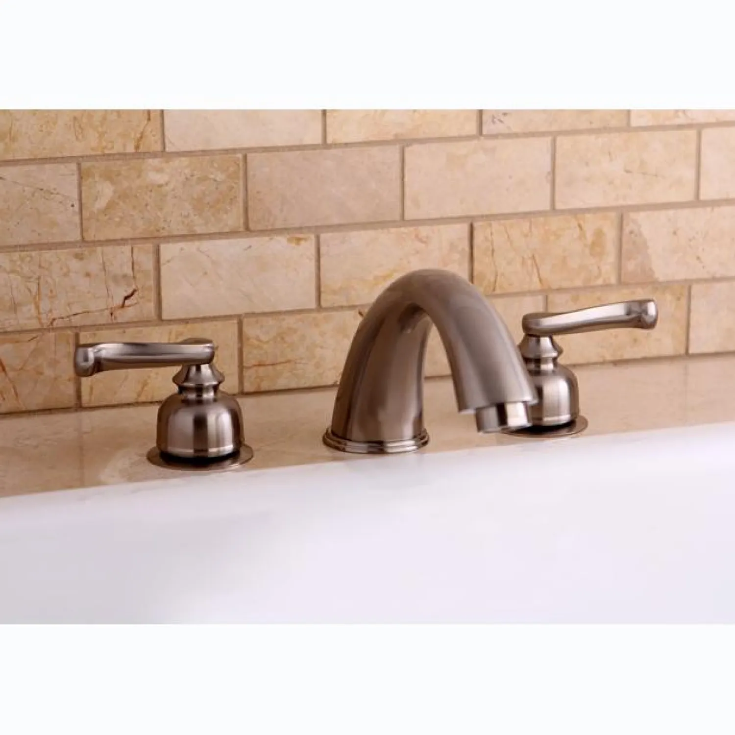 Sale Royale Two Handle Roman Tub Filler in Satin Nickel Tub Faucets