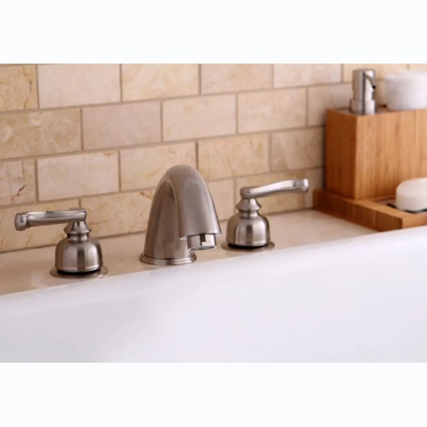 Sale Royale Two Handle Roman Tub Filler in Satin Nickel Tub Faucets