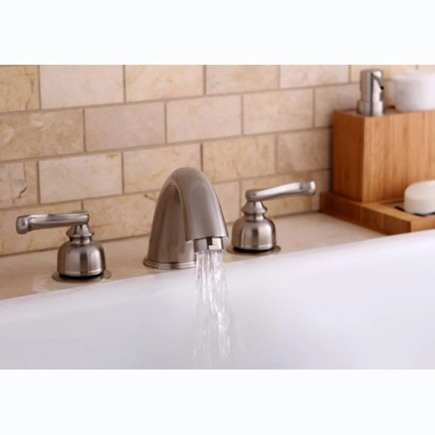 Sale Royale Two Handle Roman Tub Filler in Satin Nickel Tub Faucets