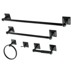 New Serano 5-Piece Bathroom Accessory Set in Black Accessory Packages