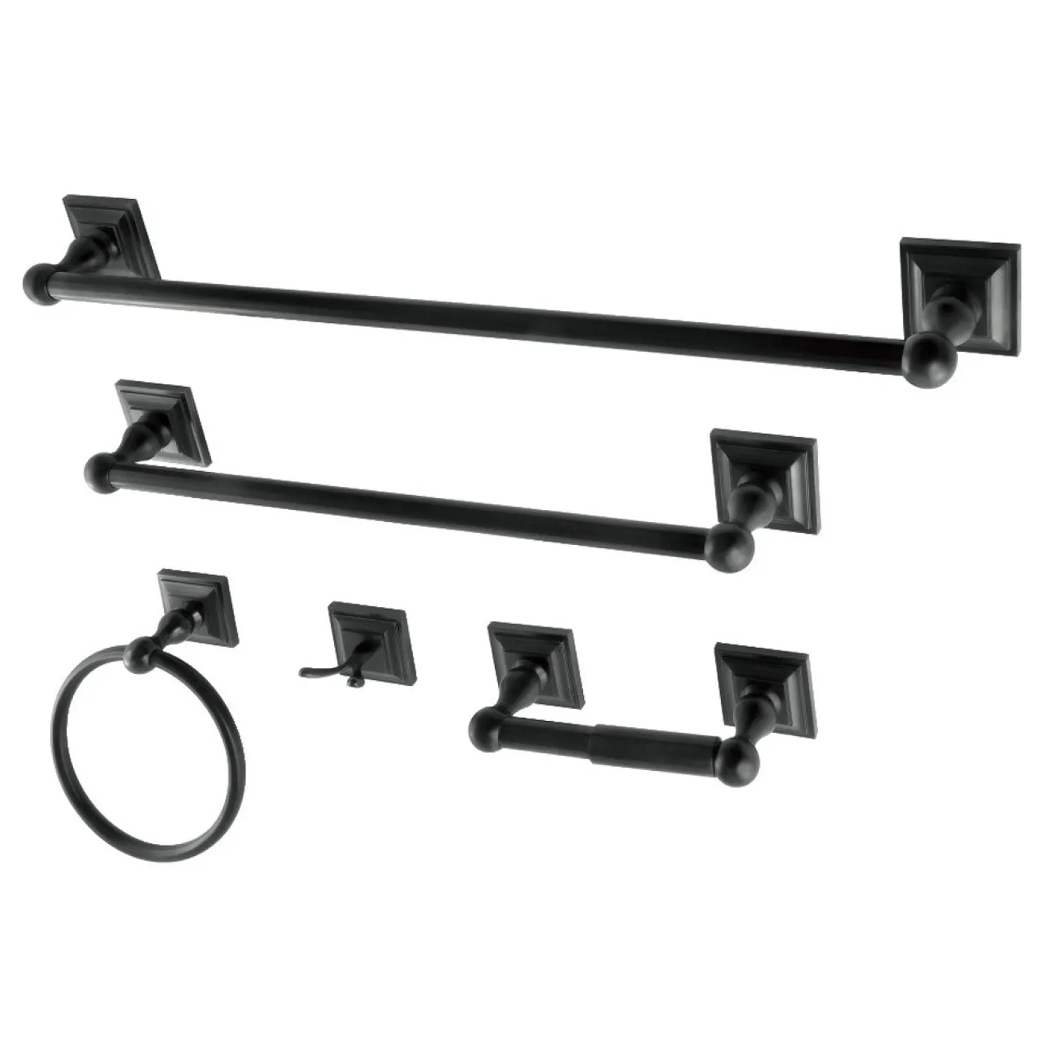 New Serano 5-Piece Bathroom Accessory Set in Black Accessory Packages