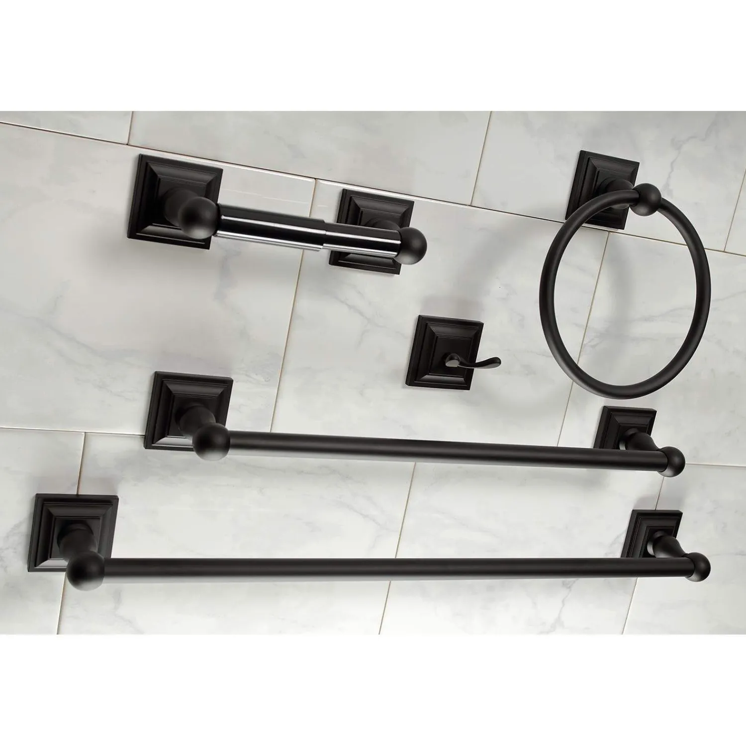 New Serano 5-Piece Bathroom Accessory Set in Black Accessory Packages