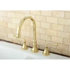 Hot Silver Sage 8" Deck Mount Kitchen Faucet Widespread Kitchen Faucets