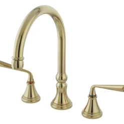Hot Silver Sage 8" Deck Mount Kitchen Faucet Widespread Kitchen Faucets