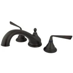 Online Silver Sage Roman Tub Filler with Two Handle Tub Faucets