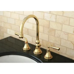 Discount Silver Sage 8" to 16" Widespread Two Handle Lavatory Faucet with Brass Pop-up 8" Widespread
